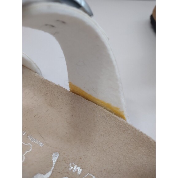 Birkenstock Birki's Sandals Women's Size 38/7 Tan White Striped Aziza - Picture 9 of 10